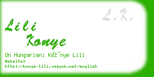 lili konye business card